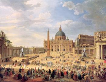 喬萬尼 保羅 帕尼尼 Departure of Duc de Choiseul from the Piazza di St. Pietro